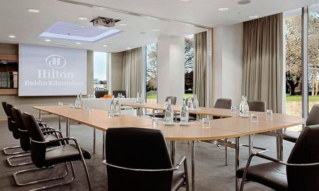U-shape boardroom at Hilton Dublin Kilmainham for corporate meetings and strategy sessions.