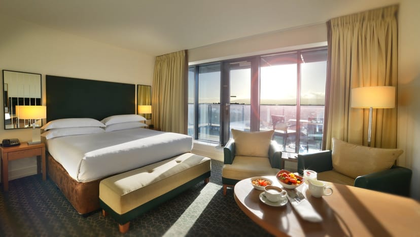 Hilton Dublin Kilmainham VIP hotel room with balcony for business meetings and incentive events.