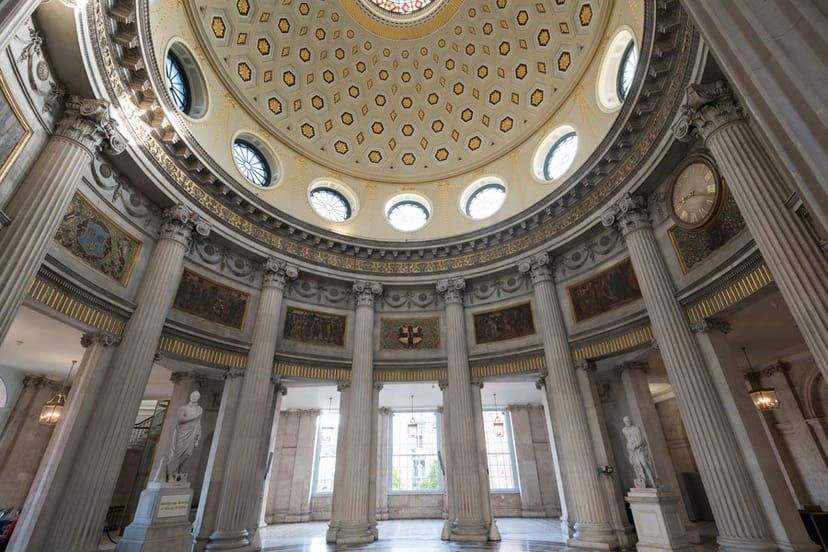 Neoclassical City Hall rotunda venue for exclusive evening receptions and product launches.