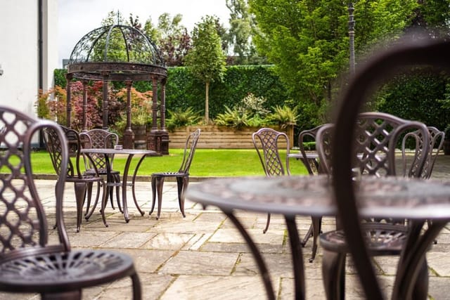 Courtyard at The Abbey: Intimate outdoor patio for networking events and small breakout sessions.