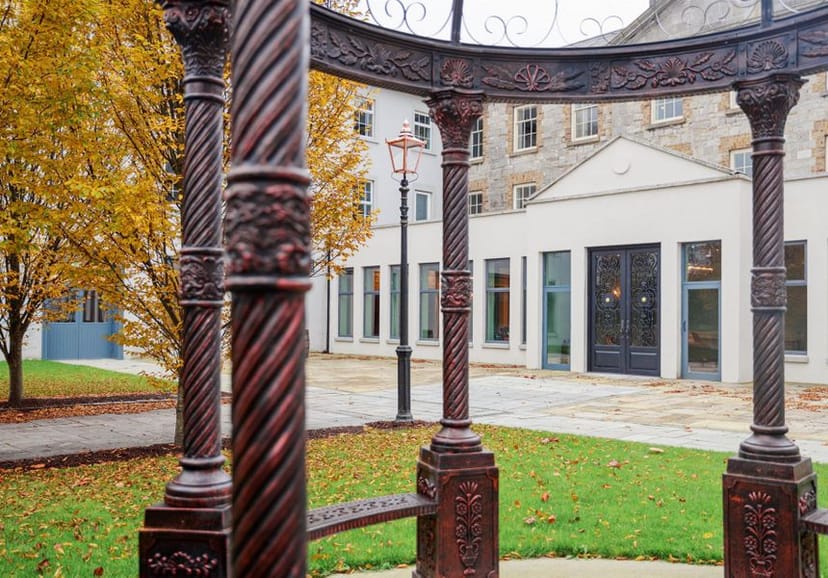 Ornate historic gazebo in Courtyards at The Abbey for wedding ceremony or corporate event.