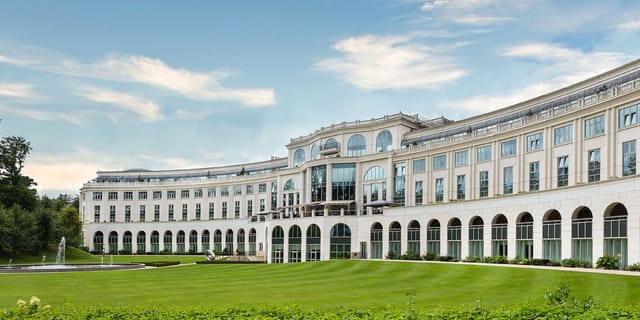 The Douglas at Powerscourt Hotel: Neoclassical venue for executive retreats and luxury events.