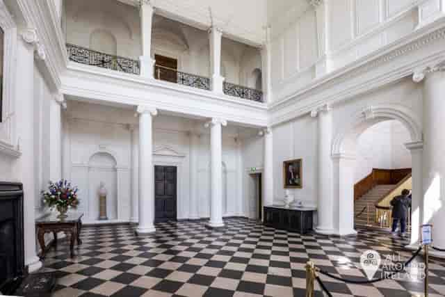 Neoclassical Castletown House entrance hall for VIP gala reception and brand activation.
