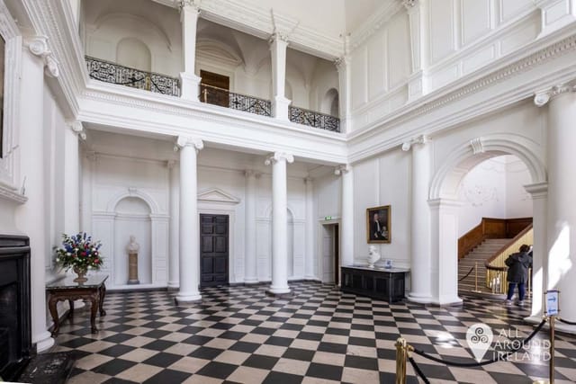 Neoclassical Castletown House entrance hall for VIP gala reception and brand activation.