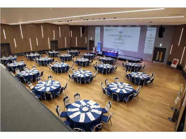 Scott Suite ballroom with banquet layout for professional conferences and corporate events.