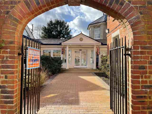 Historic Farnham Castle library entrance, an elegant wedding and corporate event venue.