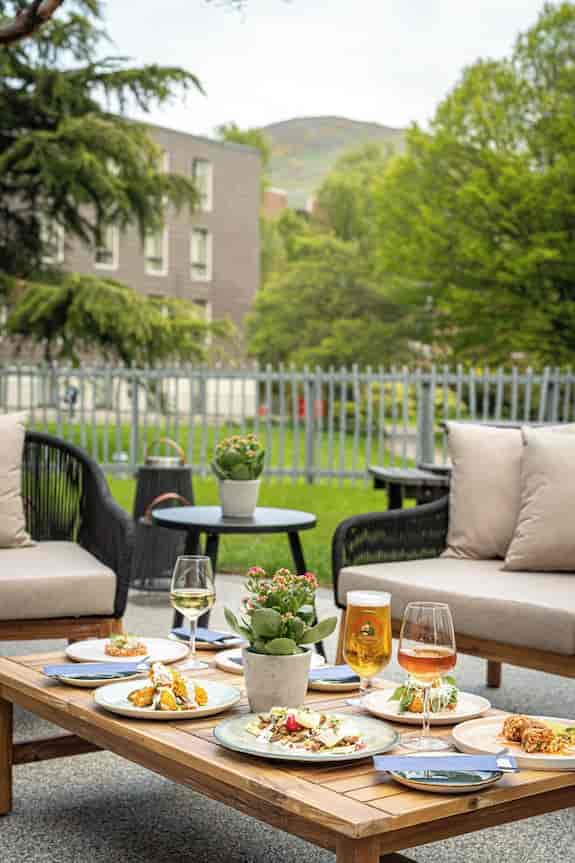 Lounge Bar at The Scholar for relaxed outdoor networking and casual business events.