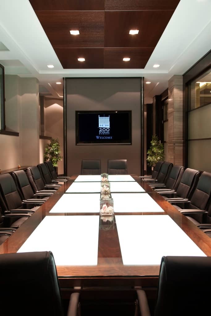 Stirling Suite boardroom: modern, professional space for executive meetings and corporate events.