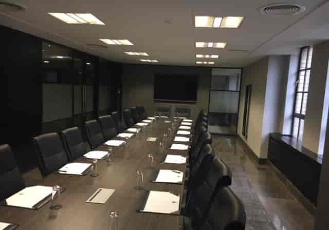 Robert Gordon Suite boardroom setup for corporate meetings and formal business events.