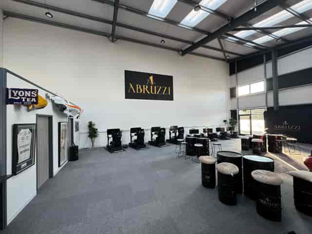 Abruzzi Sim Racing showroom with racing simulators for corporate events and brand activations.