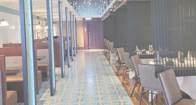 Modern Nanhai No. 2 restaurant with booth seating for corporate events and private dining.