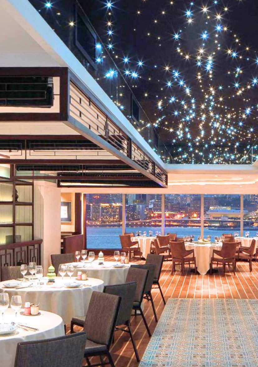 Nanhai No. 2 waterfront venue with fiber-optic lighting for corporate dinner and VIP reception.
