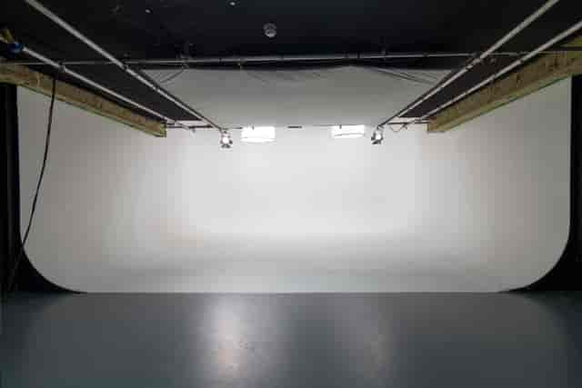 Studio 2 cyclorama wall at Kennington Film Studios for virtual production and brand events.
