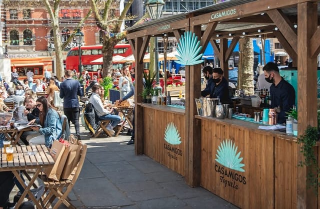 Pop-up bar at Summer in the Square: brand activation in an urban setting.