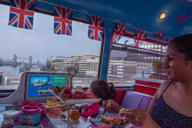 Peppa Pig Afternoon Tea Bus London: vintage sightseeing tour for corporate event hire.