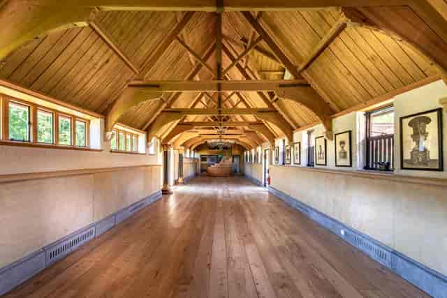 South Hall event space with vaulted timber ceilings, ideal for premium galas and workshops.