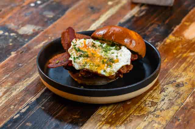 Gourmet breakfast slider at Leadbelly's, ideal for premium corporate catering and brunch events.