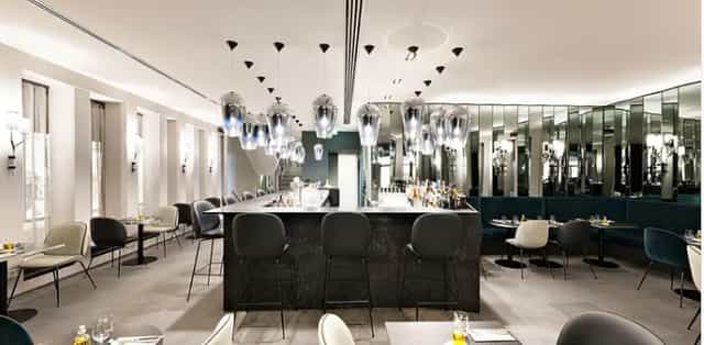 Modern bar and dining space for corporate receptions and VIP networking at Les Deux Brasserie.