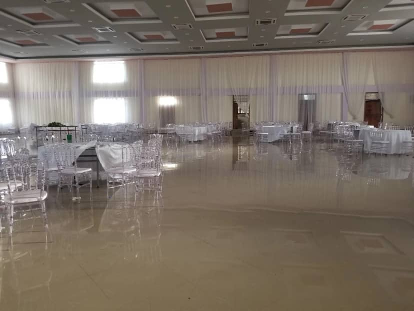 Masiani Hall ballroom with ghost chairs, perfect for luxury weddings and corporate events.