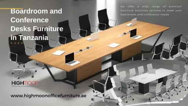 High-end corporate boardroom with ergonomic seating for executive meetings and business conferences.