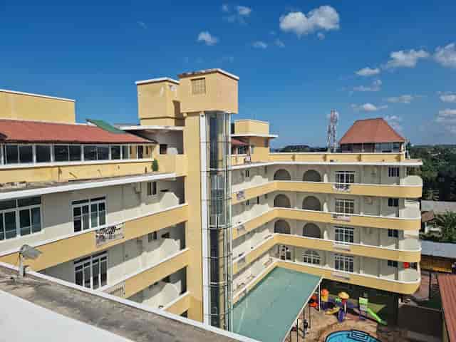Seascape Hotel conference center with glass elevator, ideal for corporate retreats and events.