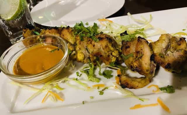Gourmet hors d'oeuvres for networking reception at The Happening Place restaurant.