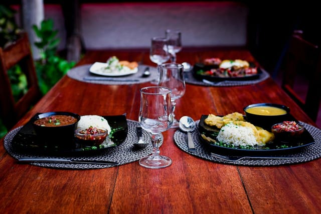 Rustic VIP dinner table setting at Habanero Sports Bar for private event catering.