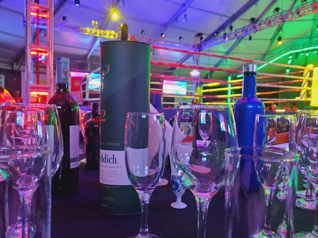 VIP ringside hospitality at The Super Dome Tanzania with premium table service for corporate events.