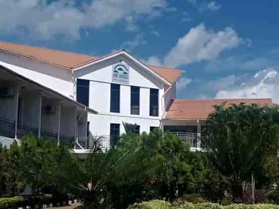 Arc Hotel banquet hall for budget retreats and training workshops in a green campus setting.