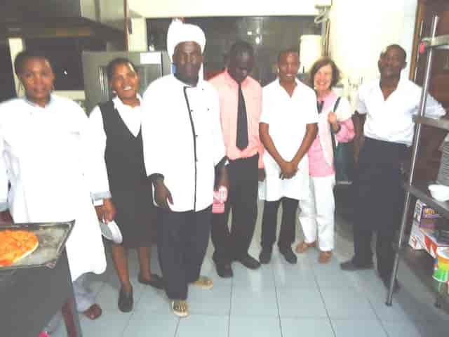 Arc Hotel kitchen team during event site inspection for corporate meeting planning.