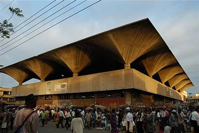 Brutalist Kariakoo Market venue for large-scale exhibitions and community event activations.
