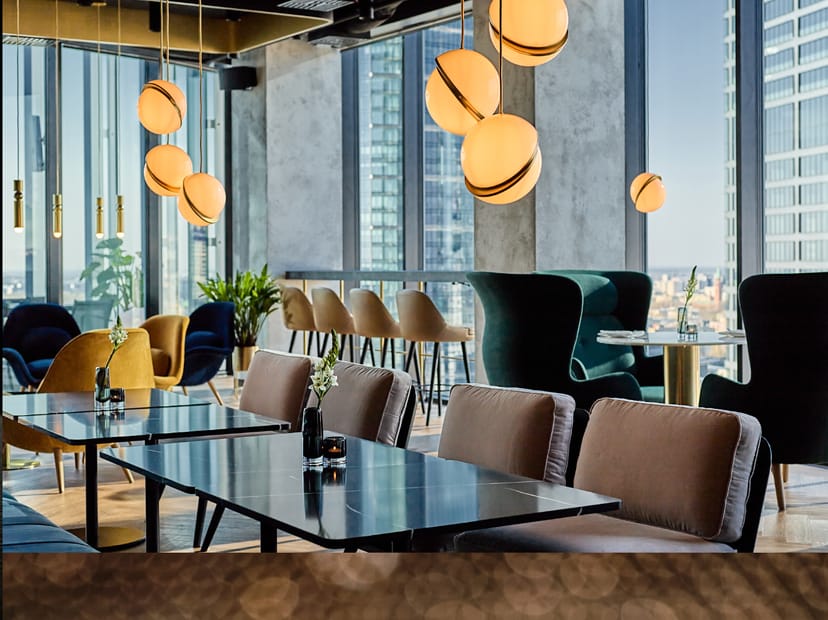 Roof Skybar event space with city views for VIP networking and upscale cocktail receptions.