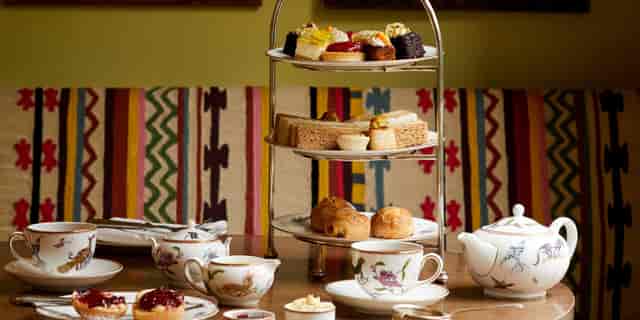 Afternoon tea at The Potting Shed, Dorset Square Hotel: luxury event catering and hospitality setup.