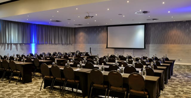 Atlantic Suite classroom setup for corporate training and seminars at Lagoon Beach Hotel.