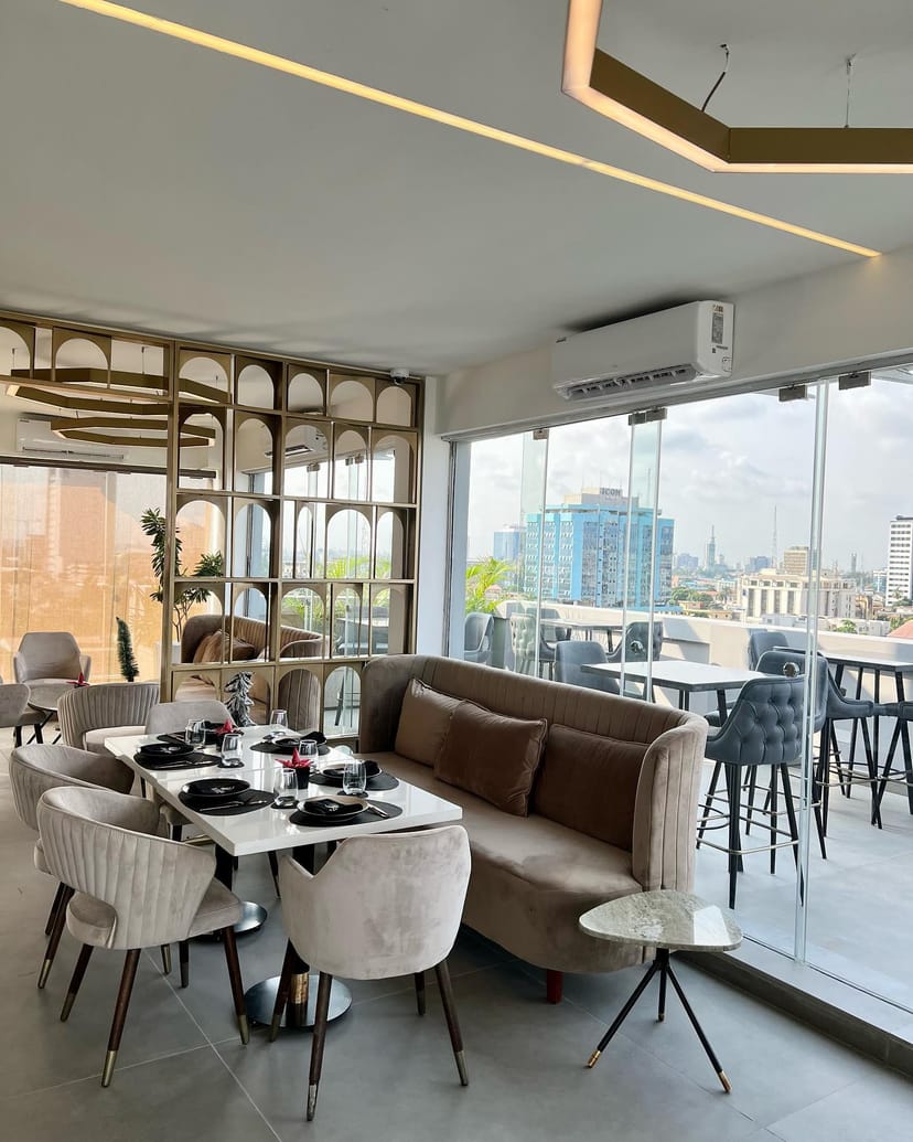 Modern rooftop restaurant at Vertigo Hotel for corporate networking and business dinner events.