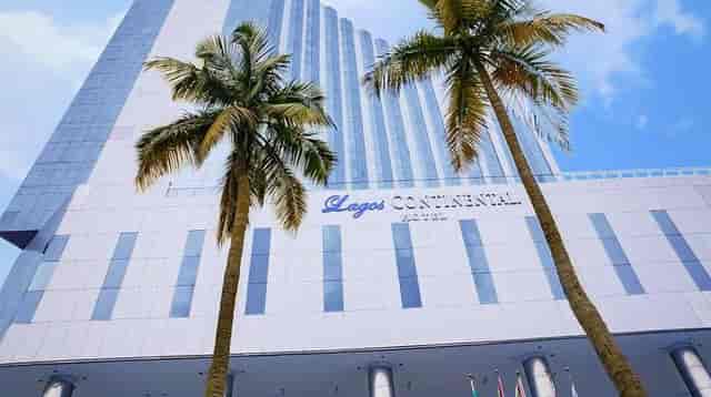 Lagos Continental Hotel exterior, executive meeting room for corporate conferences and events.