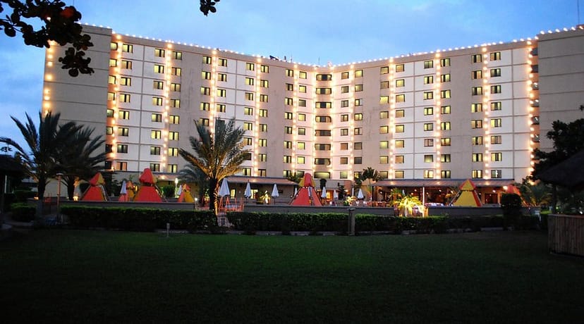 Festival Hotel Lagos conference center with lawn for outdoor corporate events and team building.