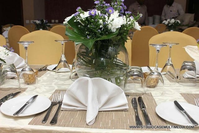 Elegant banquet setup at Epe Resort and Spa, perfect for corporate luncheons and gala dinners.