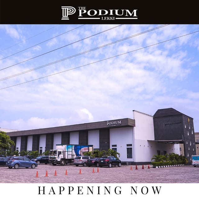 The Podium Lekki great hall exterior: clear load-in access for event venue site inspection.