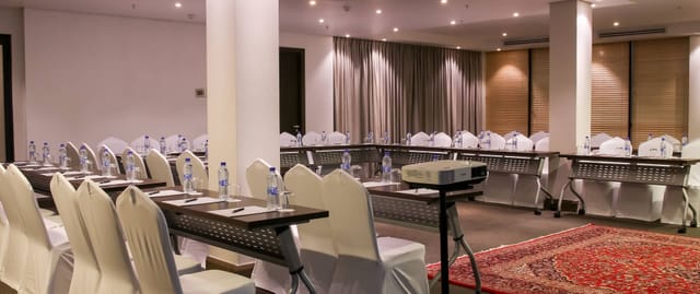 U-shaped meeting room at Legend Hotel Lagos for corporate workshops and training sessions.