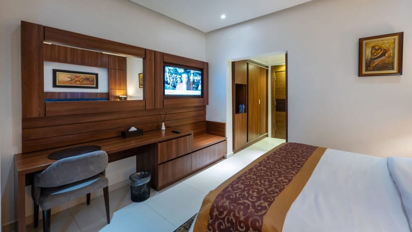 Classic Room at The Lilygate Lagos with ergonomic workspace, ideal for business travel and meetings.