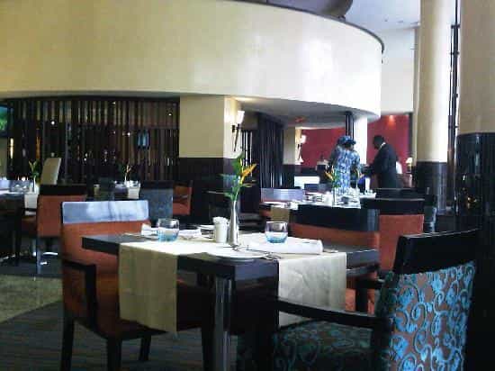 Modern restaurant at Mövenpick Hotel Ikoyi, perfect for business breakfasts and networking events.
