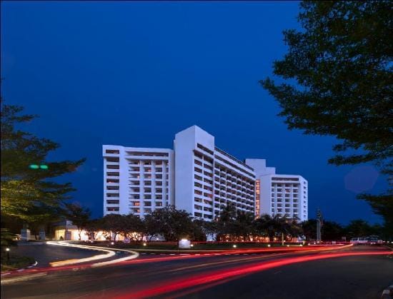 Eko Hotels Convention Center at twilight for corporate conferences and incentive travel events.