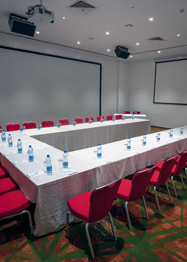 U-shape meeting setup in Fantasia Hall at Eko Expo Centre for corporate events and conferences.