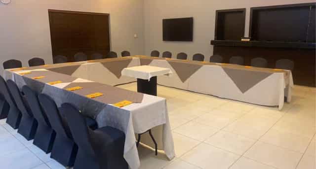 U-shape boardroom at Amber Residence GRA Ikeja for corporate meetings and professional workshops.