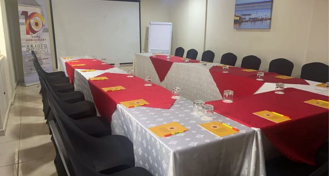 U-shape boardroom at Amber Residence GRA Ikeja, ideal for corporate meetings and conferences.