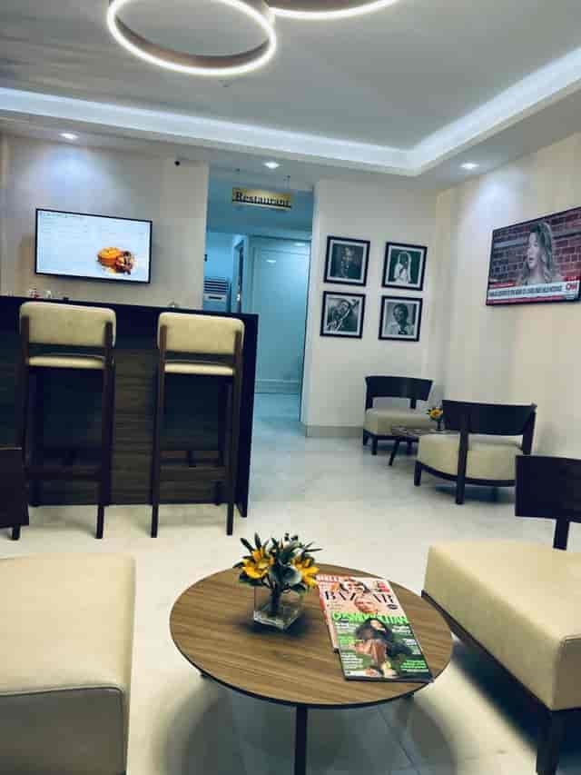 Modern lobby lounge at BON Hotel Lekki Residence for networking and corporate events.