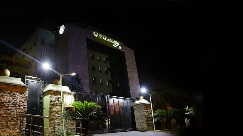 The Karrano Hotel gated entrance at night: secure corporate event venue and gala location.