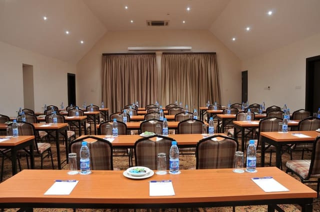 Classroom-style conference room at Lagos Marina Hotel, ideal for professional training and seminars.
