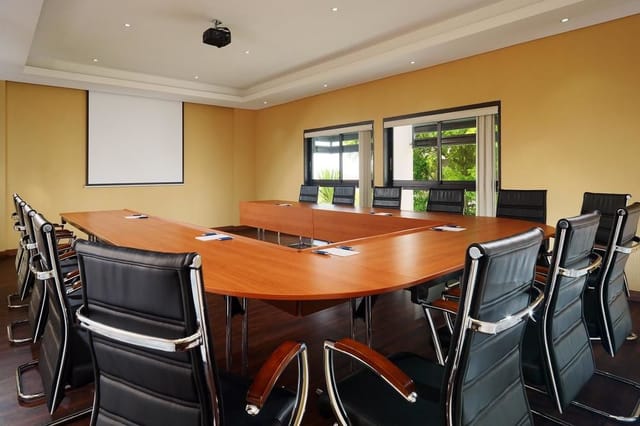 U-shape boardroom at Lagos Marina Hotel for interactive meetings and corporate conferences.